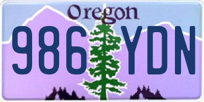 OR license plate 986YDN