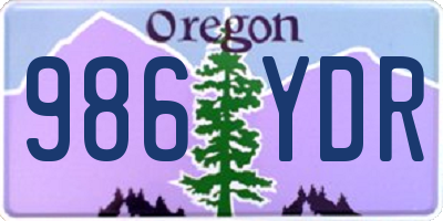 OR license plate 986YDR