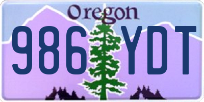 OR license plate 986YDT