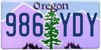 OR license plate 986YDY