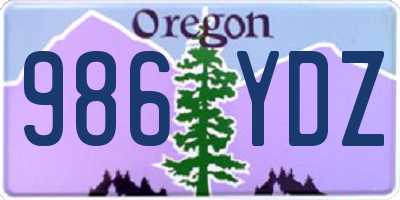 OR license plate 986YDZ