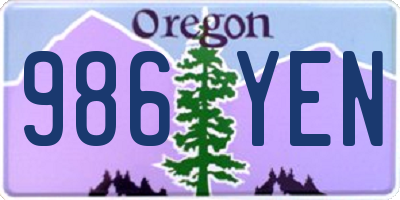 OR license plate 986YEN