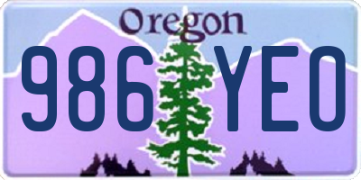 OR license plate 986YEO