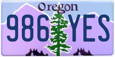 OR license plate 986YES