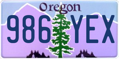 OR license plate 986YEX