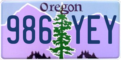 OR license plate 986YEY