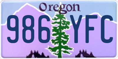 OR license plate 986YFC