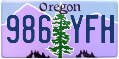 OR license plate 986YFH