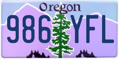 OR license plate 986YFL