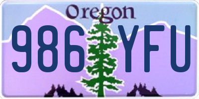 OR license plate 986YFU