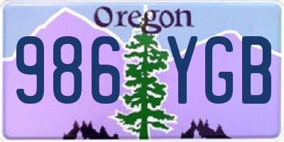 OR license plate 986YGB