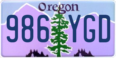 OR license plate 986YGD