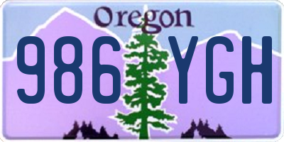 OR license plate 986YGH