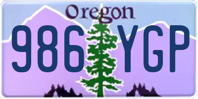 OR license plate 986YGP