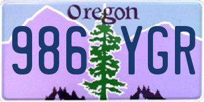 OR license plate 986YGR