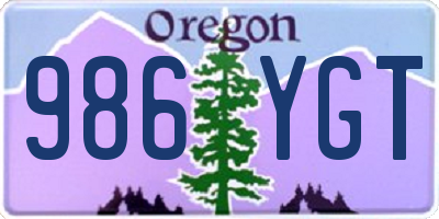 OR license plate 986YGT
