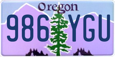 OR license plate 986YGU