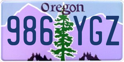 OR license plate 986YGZ