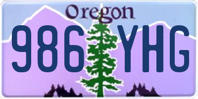 OR license plate 986YHG