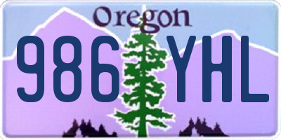 OR license plate 986YHL