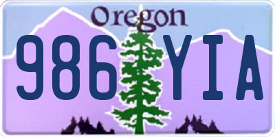 OR license plate 986YIA
