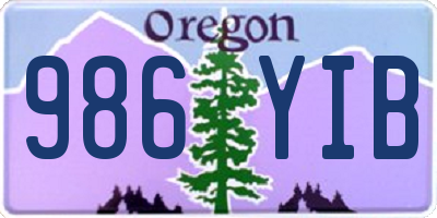 OR license plate 986YIB
