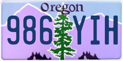 OR license plate 986YIH