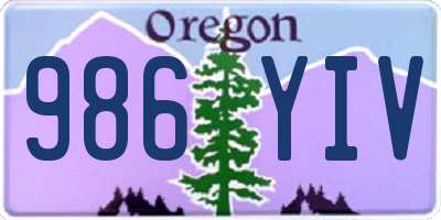 OR license plate 986YIV