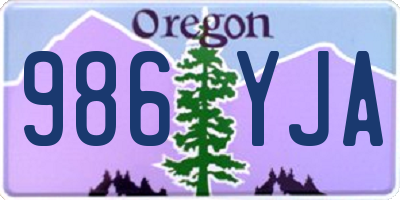 OR license plate 986YJA