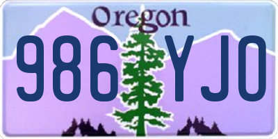 OR license plate 986YJO