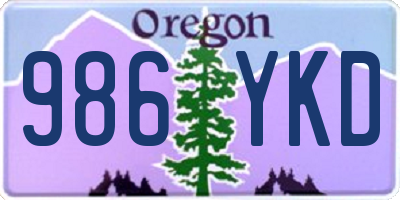 OR license plate 986YKD