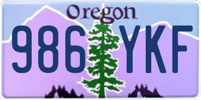 OR license plate 986YKF