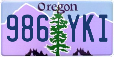 OR license plate 986YKI