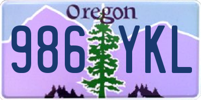 OR license plate 986YKL