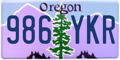 OR license plate 986YKR