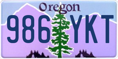 OR license plate 986YKT
