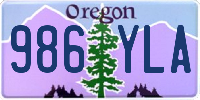 OR license plate 986YLA
