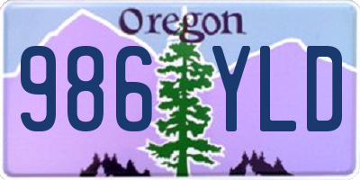 OR license plate 986YLD