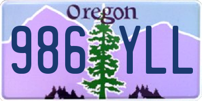 OR license plate 986YLL