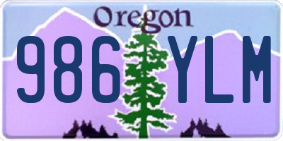 OR license plate 986YLM