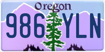 OR license plate 986YLN