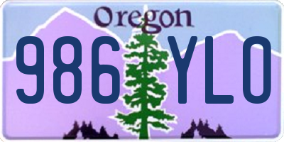 OR license plate 986YLO