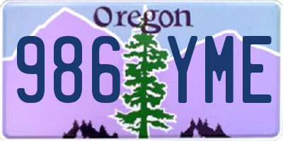 OR license plate 986YME