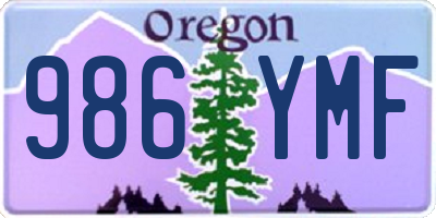 OR license plate 986YMF