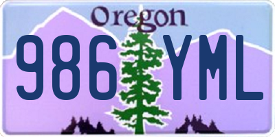 OR license plate 986YML