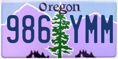 OR license plate 986YMM