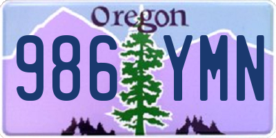 OR license plate 986YMN