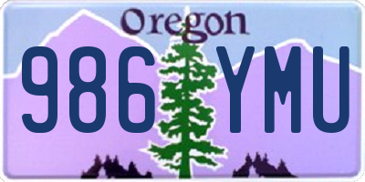 OR license plate 986YMU