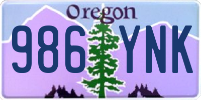 OR license plate 986YNK