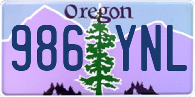 OR license plate 986YNL